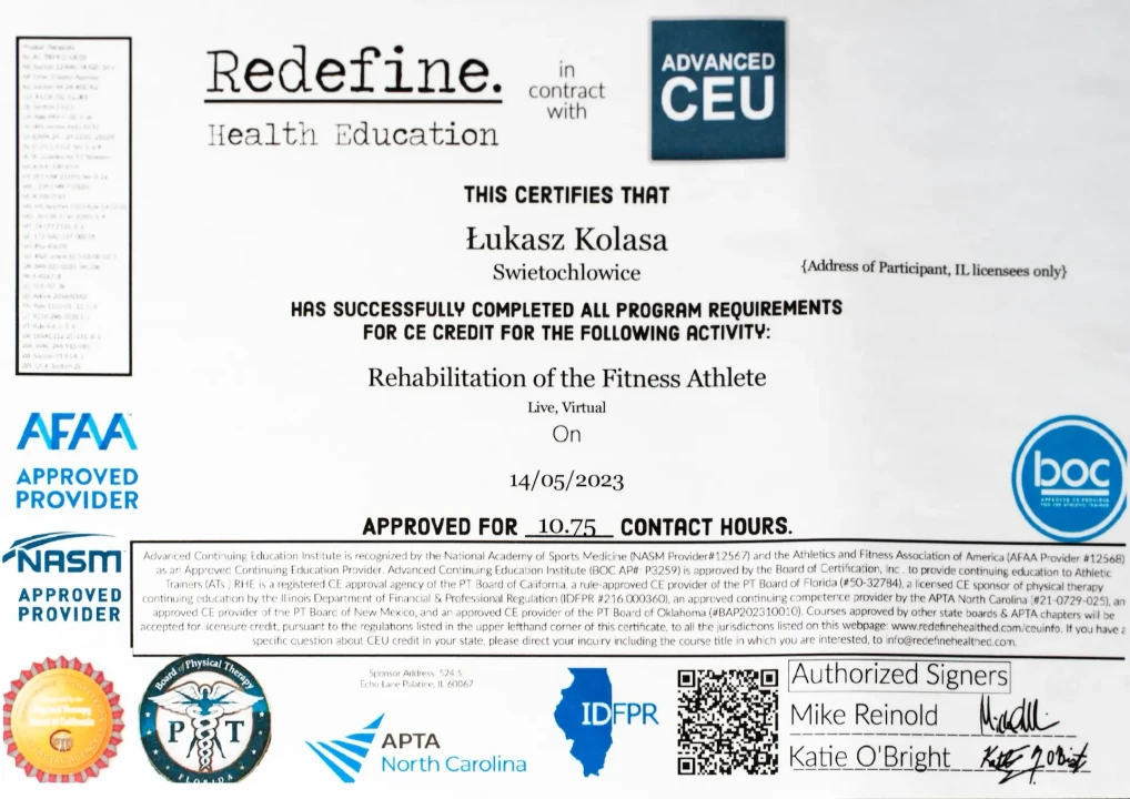 Rehabilitation of Fitness Athlete